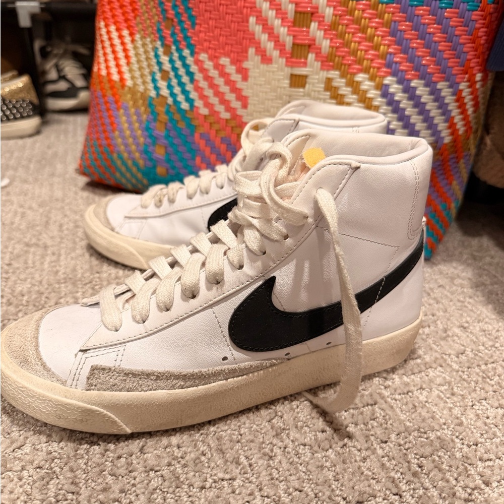Nike Blazers High-Top Sneakers with Black Swoosh